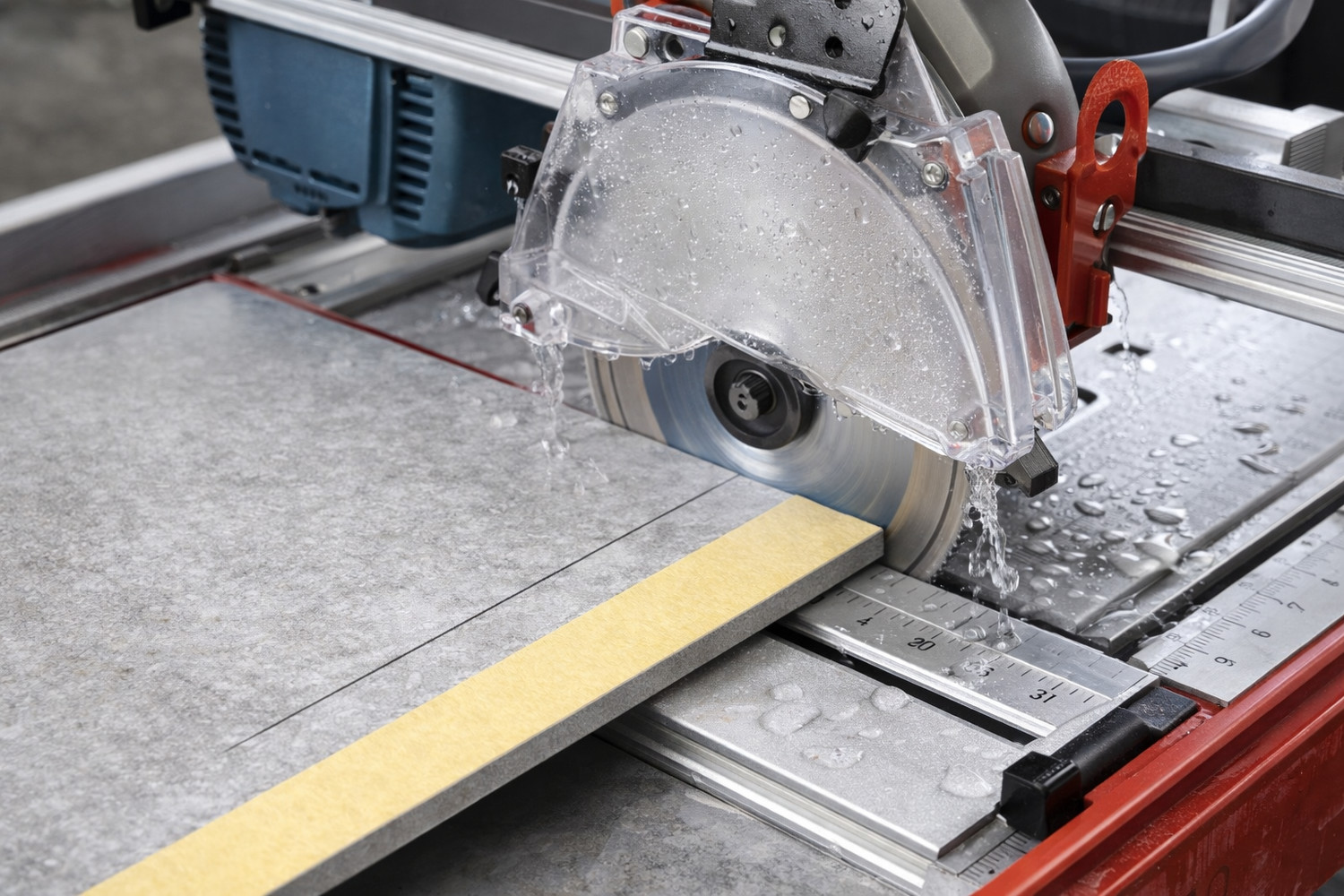 Рез на электрическом плиткорезе с водяным охлаждением